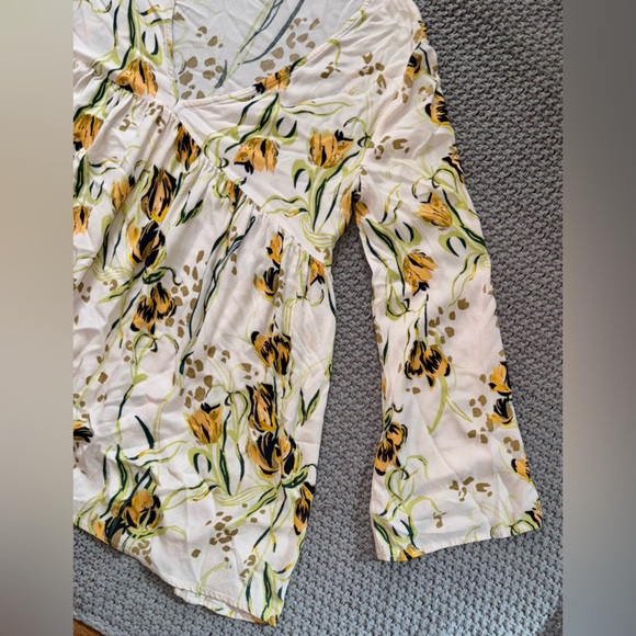 Free People Boho Bella Floral Print Bell Sleeve Tunic Top Dress L? No Tag - Picture 9 of 11